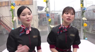 DVMM-197 美脚キャビンアテンダント2人組が初めての逆3P童貞筆おろし！悶える童貞くんに痴女心が芽生えた高身長CAたちのチ○ポ奪いあいハーレム3P！